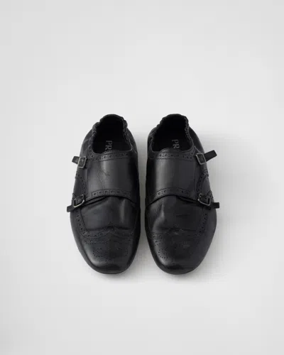 Prada Shuffle Monk Shoes - Men's - Calf Leather In Black