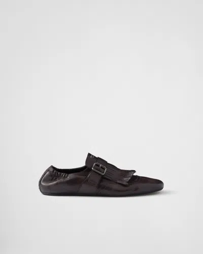 Prada Shuffle Fringed Monk Strap Shoes In Multi