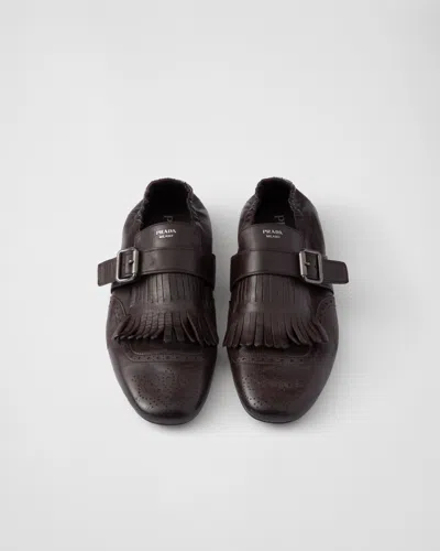 Prada Shuffle Fringed Monk Strap Shoes In Multi