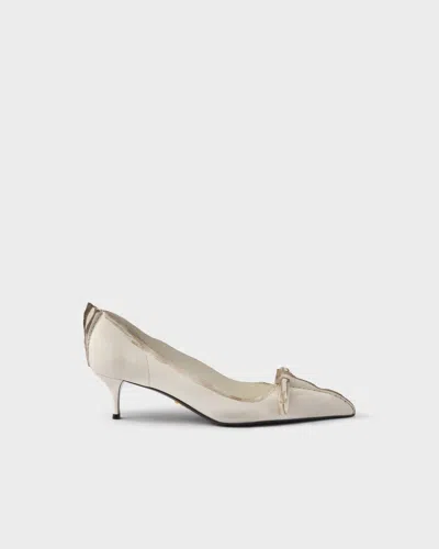 Prada Distressed Leather Pointed-toe Pumps In Multi