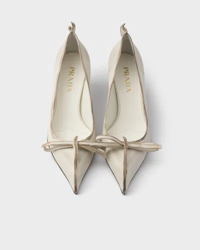 Prada Distressed Leather Pointed-toe Pumps In Multi