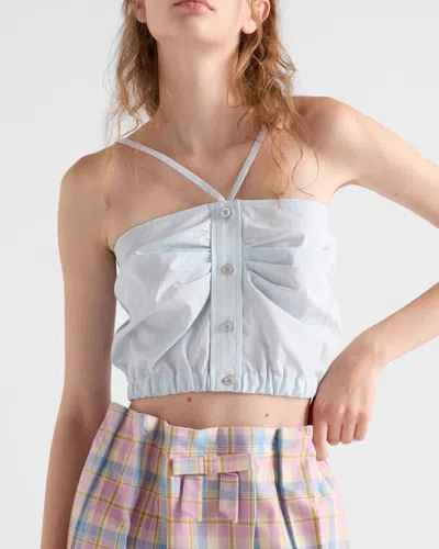 Prada Checked Cotton Midi Skirt In Multi