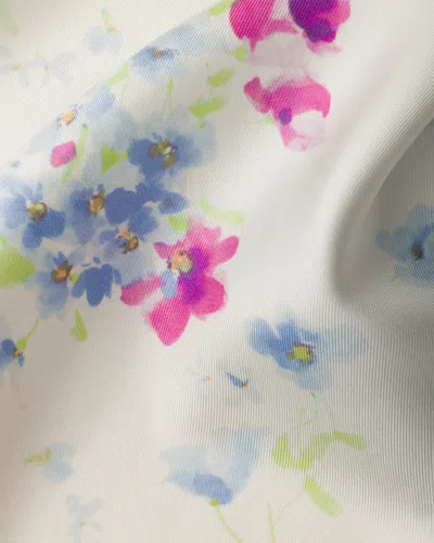 Prada Floral-print Twill Scarf In Blue