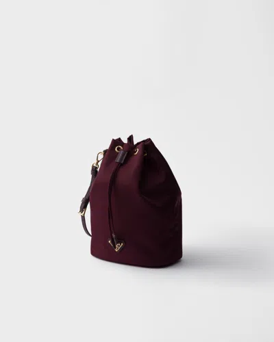 Prada Drawstring Shoulder Bag In Burgundy