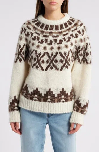 Frame Fair Isle Alpaca Blend Sweater In White