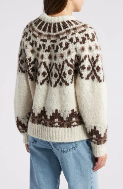 Frame Fair Isle Alpaca Blend Sweater In White