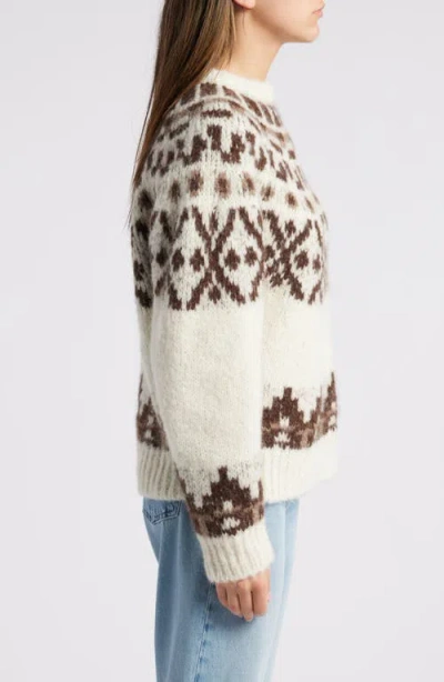 Frame Fair Isle Alpaca Blend Sweater In White