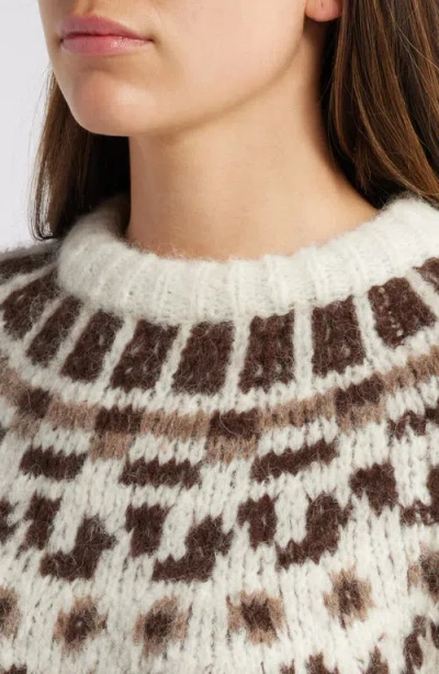 Frame Fair Isle Alpaca Blend Sweater In White