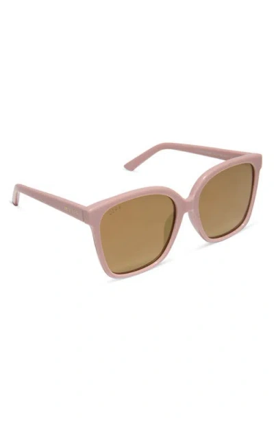 Diff Hazel 58mm Square Sunglasses In Brown