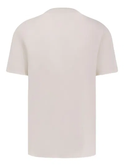Hugo Boss Ribbed Crew-neck Cotton T-shirt With Side Slits In White