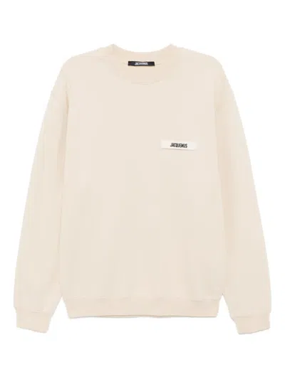 Jacquemus Cotton Sweatshirt In Neutral