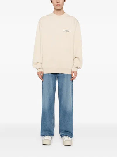 Jacquemus Cotton Sweatshirt In Neutral