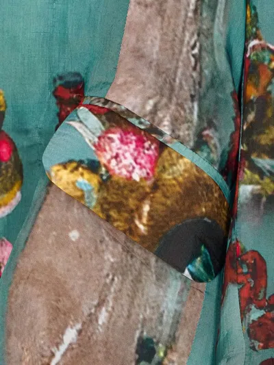 纽扣开合花卉印花夹克