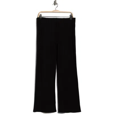 Eileen Fisher Rib Ankle Wide Leg Pants In Black