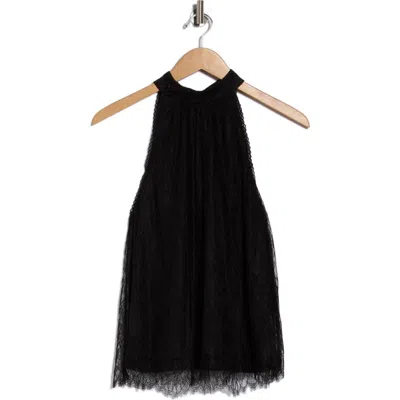 Alice And Olivia Alice + Olivia Maris Halter Neck Lace Tank In Black