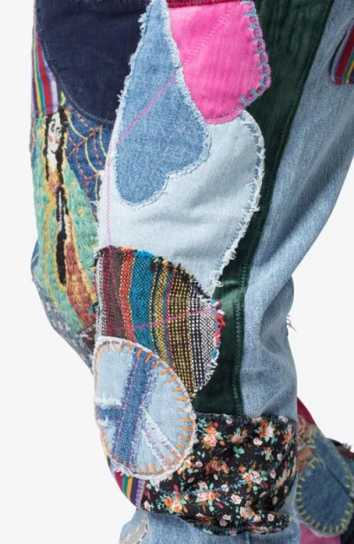 Mnml Baggy Patchwork Release Hem Jeans In Multi