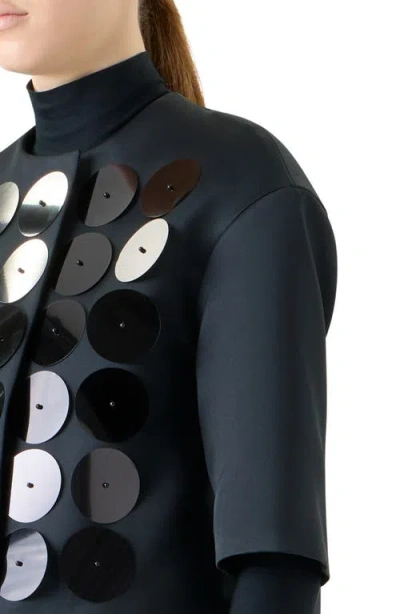 Akris Punto Macro Sequin Techno Taffeta Jacket In Black
