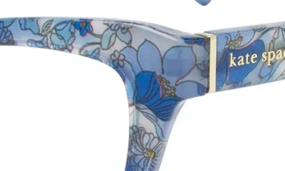 Kate Spade New York Gracelyn 54mm Blue Light Blocking Rectangular Reading Glasses In Blue