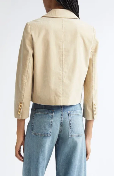 Nili Lotan Chamonix Cropped Cotton-blend Corduroy Jacket In Neutral