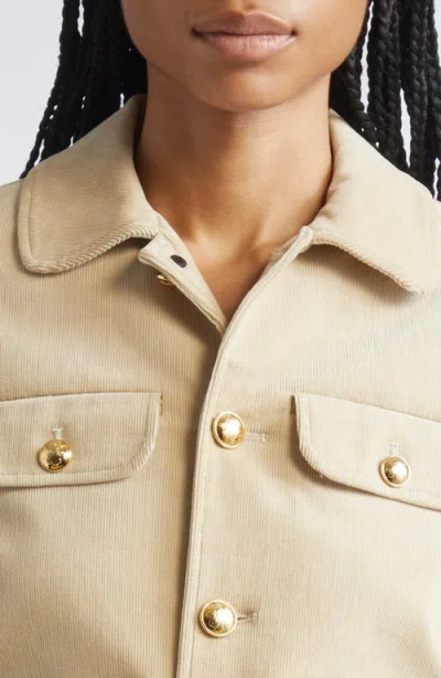 Nili Lotan Chamonix Cropped Cotton-blend Corduroy Jacket In Neutral