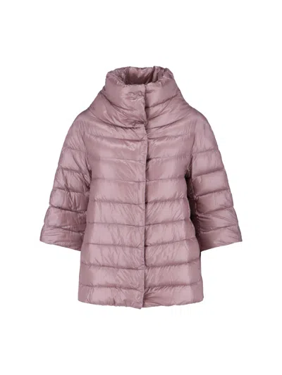 Herno Quilted Turtleneck Puffer Coat In Purple