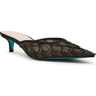 Betsey Johnson Women's Ellis Beaded Scalloped Mule Pumps In Black