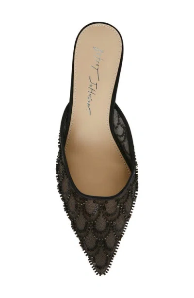 Betsey Johnson Women's Ellis Beaded Scalloped Mule Pumps In Black