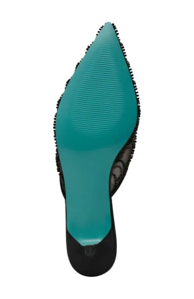 Betsey Johnson Women's Ellis Beaded Scalloped Mule Pumps In Black