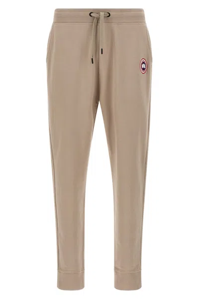 Canada Goose Cotton Track-pants With Ribbed Cuffs In Gray