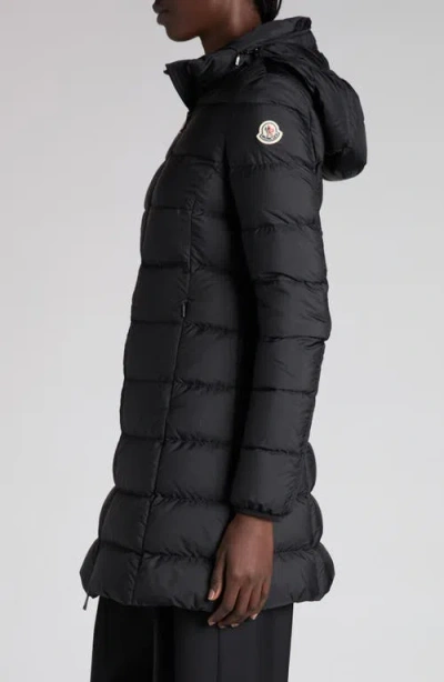 Moncler Gresillon Water Resistant Down Long Coat In Black