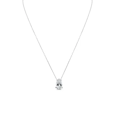 Sally Skoufis Women's Pure Droplet Necklace With Man Made Cz Diamond Stimulant In Sterling Silver
