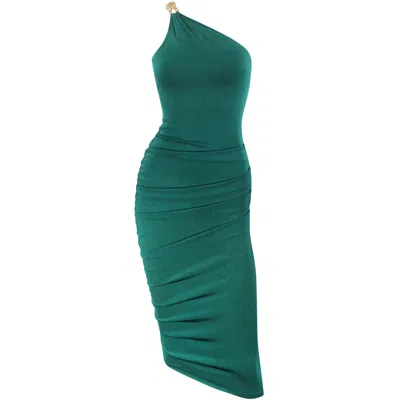 Me&thee Women's Jump For Joy One Shoulder Dress - Green In Green