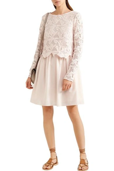 Shop See By Chloé Guipure Lace And Cotton Mini Dress