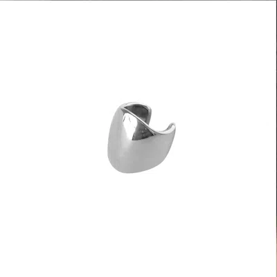 Outofoffice Women's Silver Ear Cuff Earring Minimalist Bold Chunky
