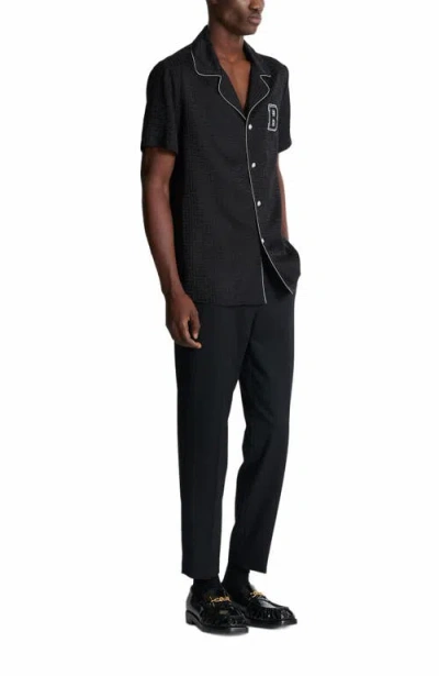 Balmain Varsity Style Shirt Featuring Contrast Piping In Black