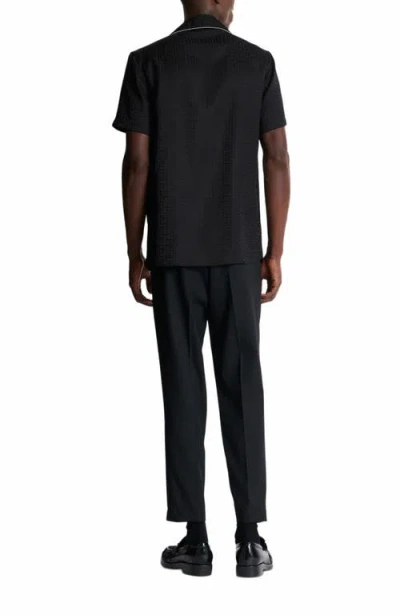 Balmain Varsity Style Shirt Featuring Contrast Piping In Black