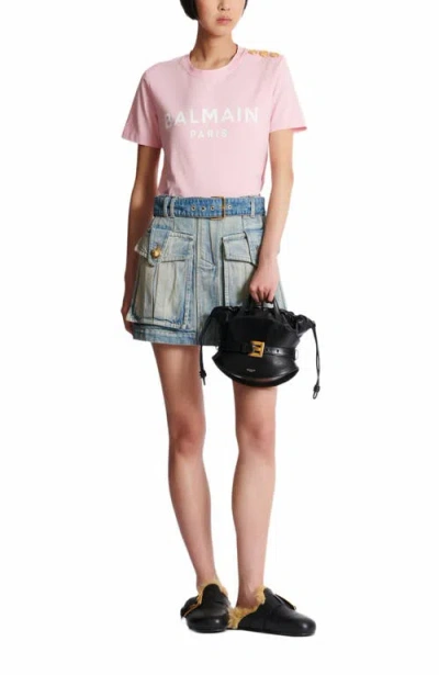 Balmain Paris Print In Pink