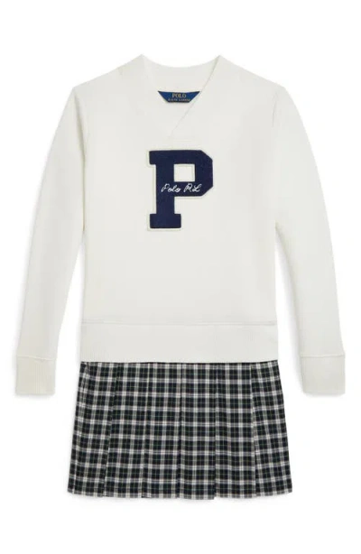 Polo Ralph Lauren Patch-appliqué Cotton-blend Dress In Multi