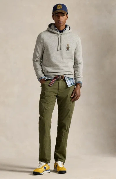 Polo Ralph Lauren Gray Polo Bear Hoodie In Gray