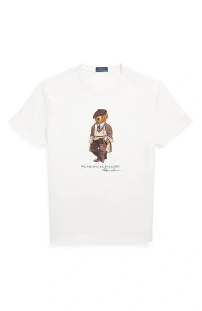 Polo Ralph Lauren White Polo Bear T-shirt Custom Slim-fit In White