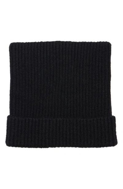 Acne Studios Womens Black Ribbed Brand-patch Wool-blend Beanie In Black