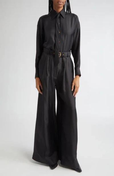 Zimmermann Pantalone A Zampa Hypnotic In Misto Lana Nera Donna In Black