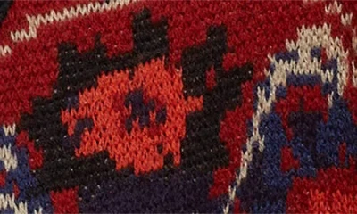 Sacai Womens Bordeaux Floral Wavy-hem Wool Jumper In Red