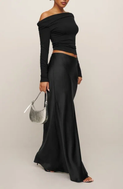 Reformation Elio Off-the-shoulder Top In Black