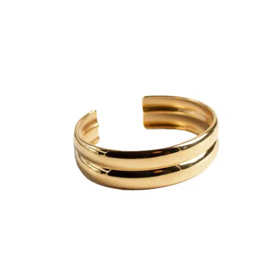Outofoffice Women's Mia Gold Minimalist Bangle Modern Statement Layering Bracelet