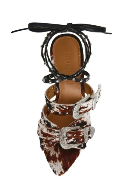 Steve Madden Saddle Embellished Ankle Strap Sandal In Multi