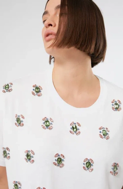 Marina Rinaldi Cotton Jewel-embellished Reed T-shirt In White