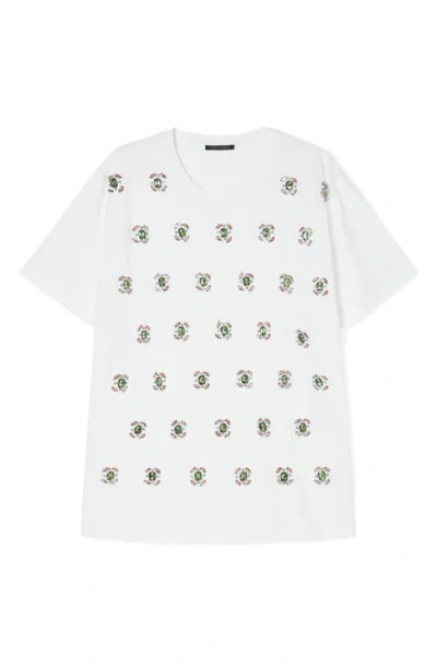Marina Rinaldi Cotton Jewel-embellished Reed T-shirt In White
