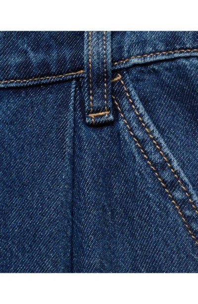 Mango Women's Wide Leg Pleated Jeans In Blue