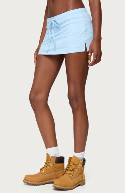 Edikted Bayside Stretch Cotton Micro Skort In Blue